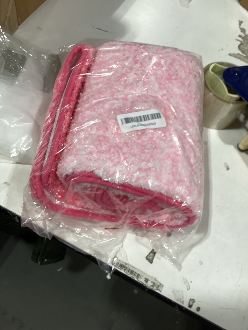 Condition photo showing Good Condition for Similar product not like stock photo or size similar OLANLY Bathroom Rug Mat 24x16, Extra Soft and Absorbent Microfiber Bath Rugs, Non-Slip Plush Shaggy Bath Carpet, Machine Wash Dry, Bath Mats for Bathroom Floor, Tub and Shower, Pink 24\" x 16\" Pink