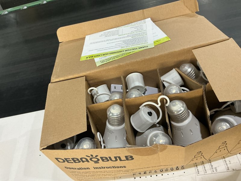 Condition photo showing Good Condition for debaobulb 10 pack rechargeable emergency light bulbs, battery powered led light bulb 3000k warm e26 120 volt 9w 60w equivalent with 1200mah for home power outage camping hurricane soft white 10 packs