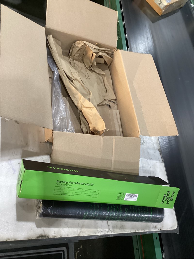 Condition photo showing As Is for (Only one pack)VIVOSUN 2-Pack 48\" x 20.75\" Durable Waterproof Seedling Heat Mat, UL & MET-Certified Warm Hydroponic Heating Pad for Germination, Indoor Gardening, Greenhouse