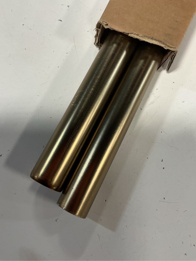 Condition photo showing As Is for Ivilon Drapery Window Curtain Rod - End Cap Style Design 1 Inch Pole. 72 to 144 Inch Color Warm Gold