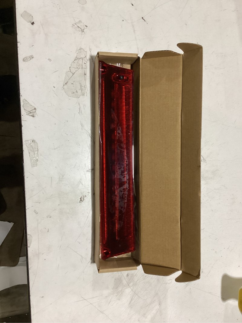 Condition photo showing As Is for led 3rd third brake light for 2014-2017 ford focus st & 2011-2018 fiesta st hatchbacks- oem roof center high mount stop lamp direct replacement | plug & play installation (red lens)