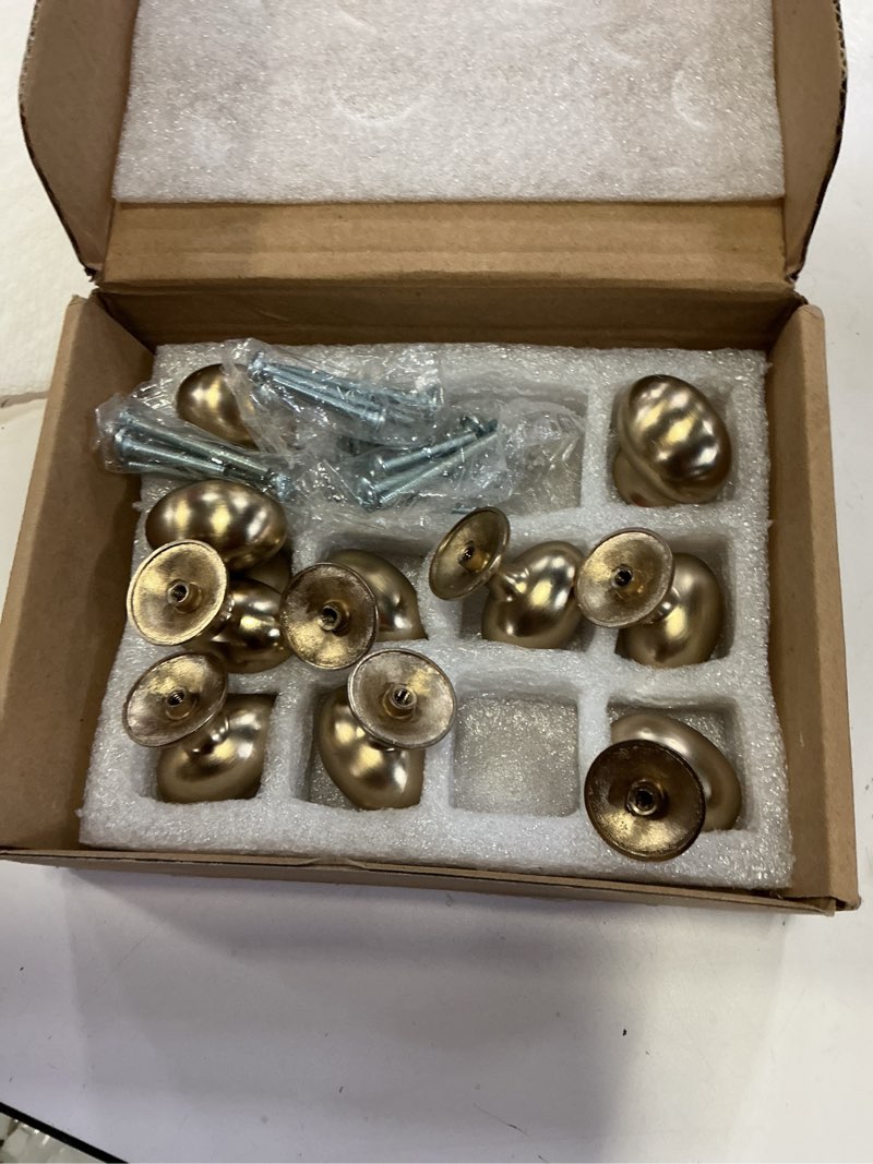 Condition photo showing Good Condition for harpoon cabinet hardware knobs round furniture mushroom knob - 1.4 inch 10 pack champagne gold 1.4 inch - 10 pack champagne gold