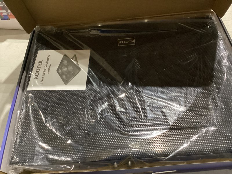 Condition photo showing New/Like New for Kootek Laptop Cooling Pad, Laptop Cooler with 5 Quiet Fans for 12"-17" Computer PC Notebook Gaming Laptop Fan, Height Adjustable Laptop Cooling Stand Laptop Accessories, Blue