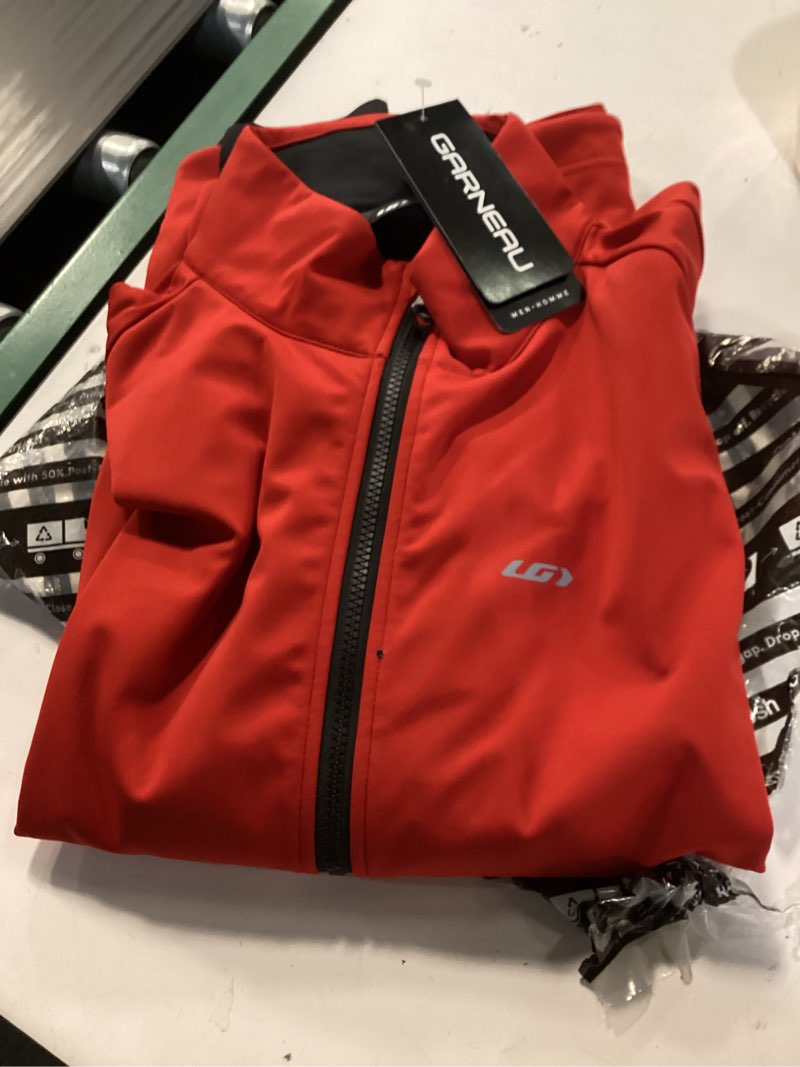 Condition photo showing New/Like New for louis garneau, men's, remco jacket, barbados cherry, xxlarge