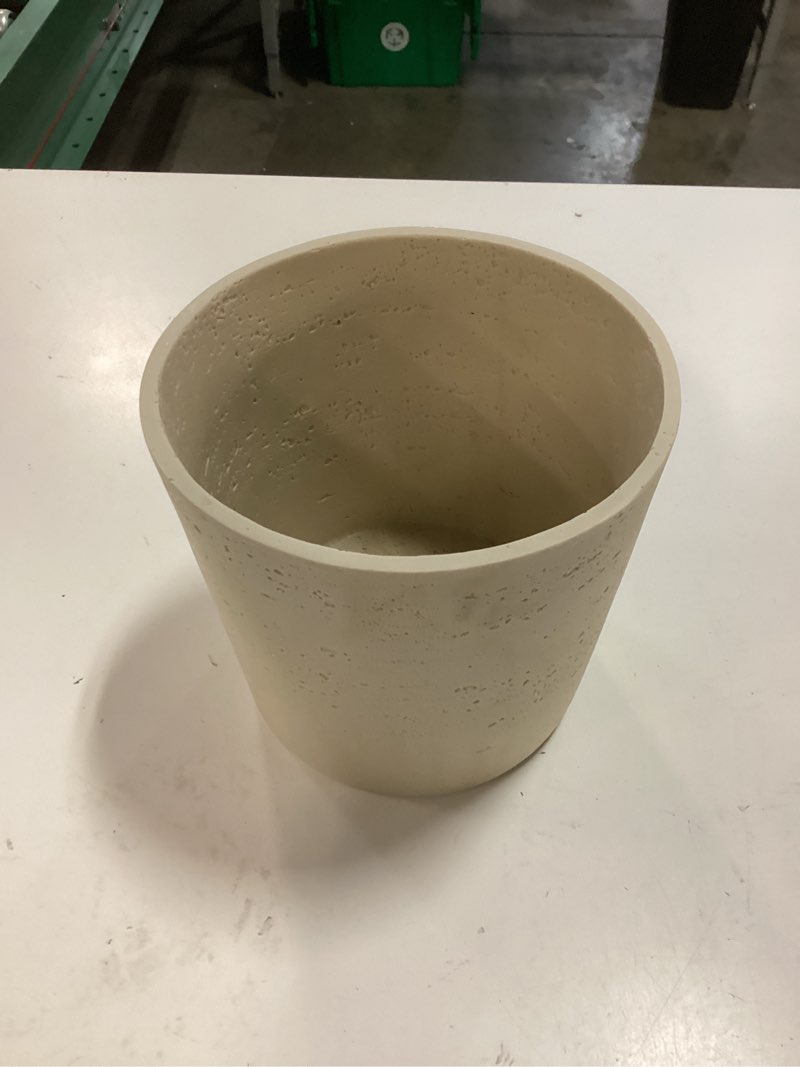 Condition photo showing New/Like New for ekirlin 7 inch natural travertine textures plant pot, resin outdoor planter with drainage hole, removable rubber stopper and non-slip soft pad,weatherproof decorative pot for indoor/garden plants a1.yellow stone 7 inch