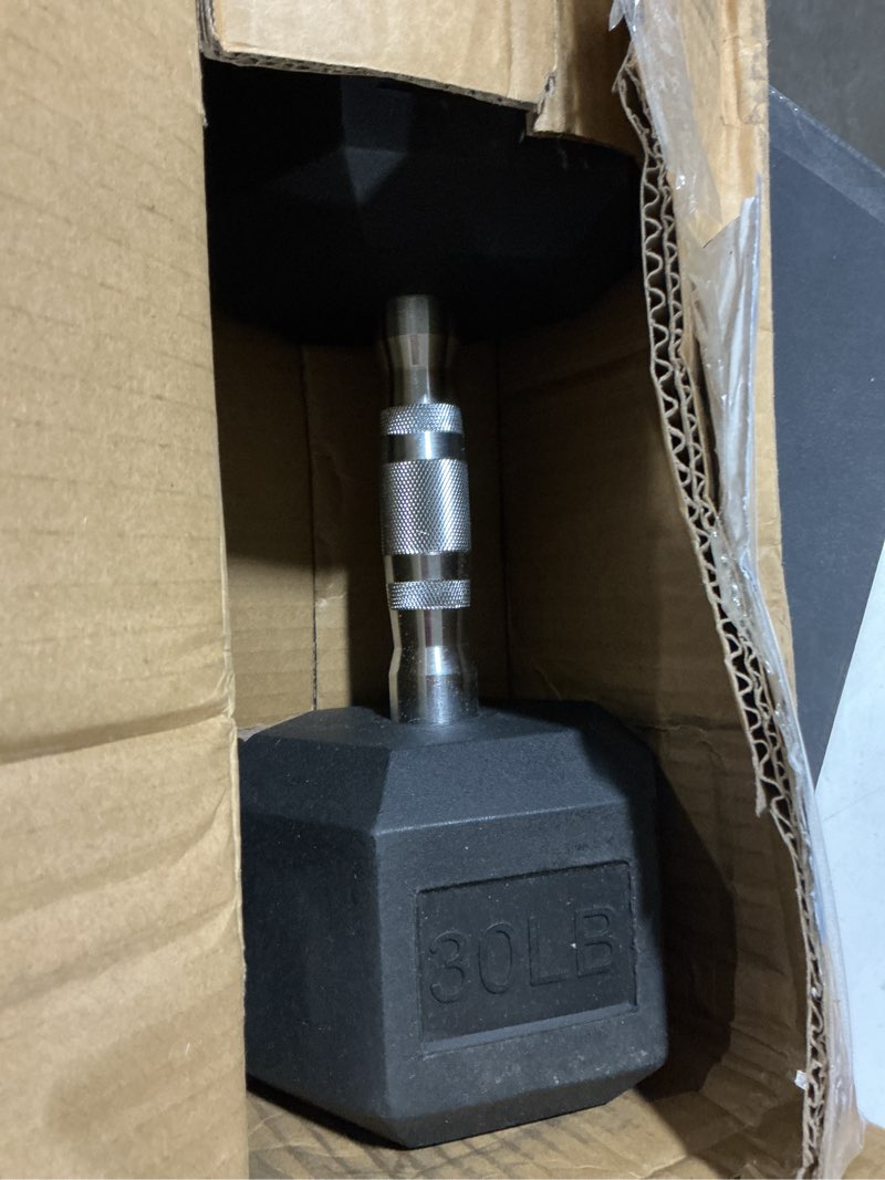 Condition photo showing Good Condition for Hex Dumbbells Rubber Coated Cast Iron Hex Black Dumbbell Free Weights for Exercises