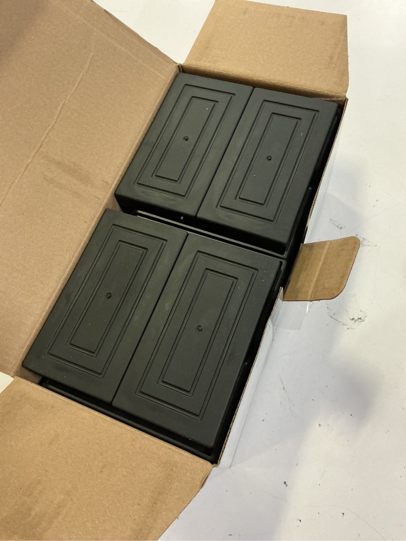 Condition photo showing Good Condition for furniture risers 4 inch, heavy duty furniture elevator in heights of 1.5, 3 or 4 inch?rectangle raising blocks for bed, couch, desk, sofa, tables,support up to 1,300 lbs (4 pack-black) 4 inch-black(rectangle)