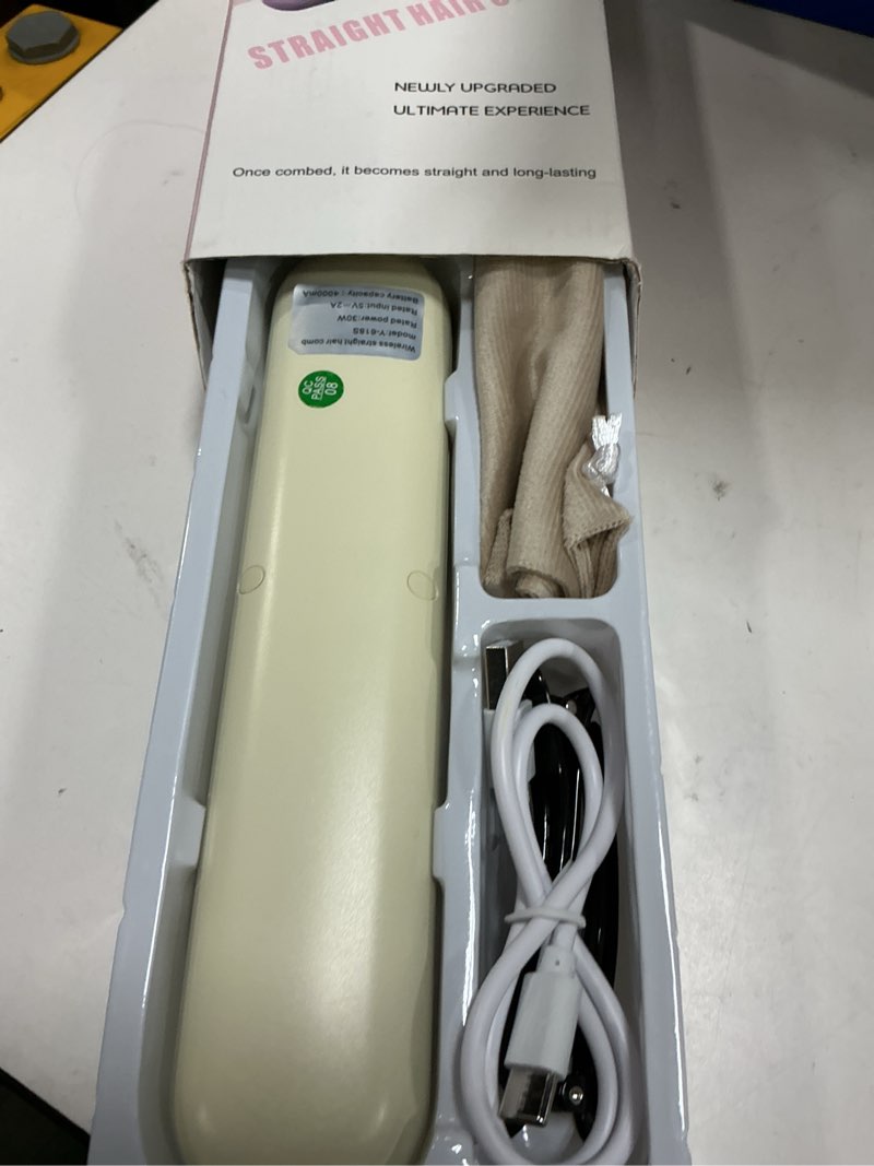 Condition photo showing Good Condition for go brush pro for short hair - 2026 upgraded cordless hair straightening brush, 4 temperature settings, fast heat, mch ceramic care, 4000mah rechargeable straightener for frizz-free styling?beige?