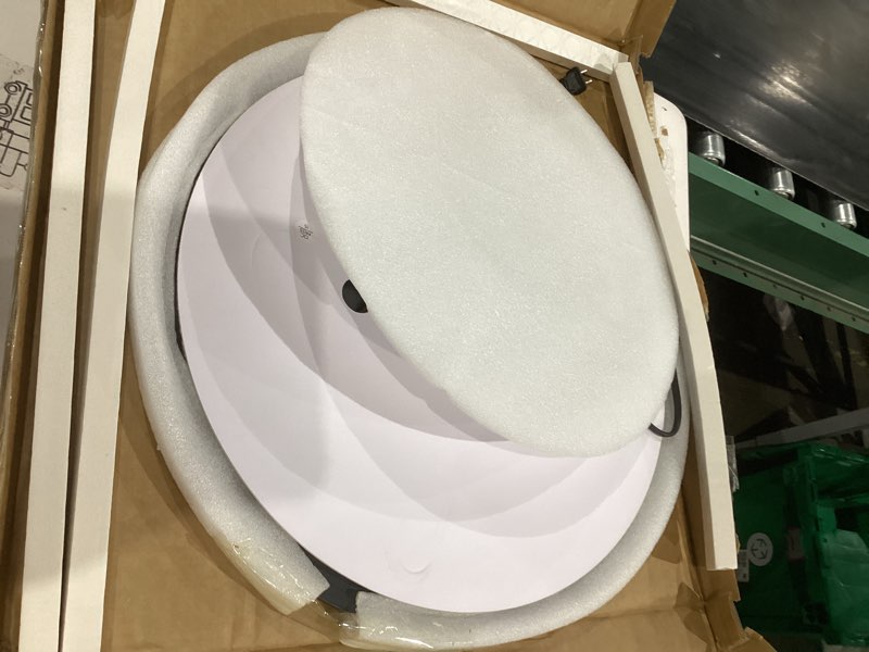 Condition photo showing Good Condition for 20 inch round led bathroom mirror with lights, lighted vanity bathroom mirror with backlit, stepless dimmable & 3 colors (3000k/4000k/6000k), ip54 waterproof backlit (3 colors) 20"l x 20"w