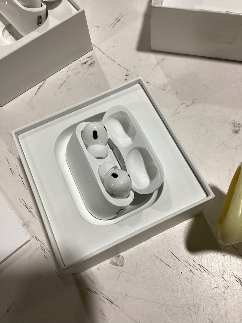 Condition photo showing Good Condition for apple airpods pro 2 wireless earbuds, active noise cancellation, hearing aid feature, bluetooth headphones, transparency, personalized spatial audio, high-fidelity sound, h2 chip, usb-c charging without applecare+