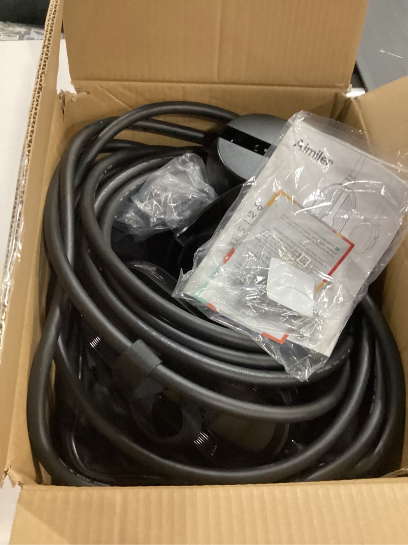Condition photo showing As Is for Level 2 Electric Vehicle (EV) Charger(WIFI APP/Plug-play), 32A, 25ft Cable ETL Certified, 220V-240V NEMA 14-50P Plug EVSE w/ J1772 Connector, Portable EV Car Charging Stations for Home Level 2 Black, for J1772 Cars