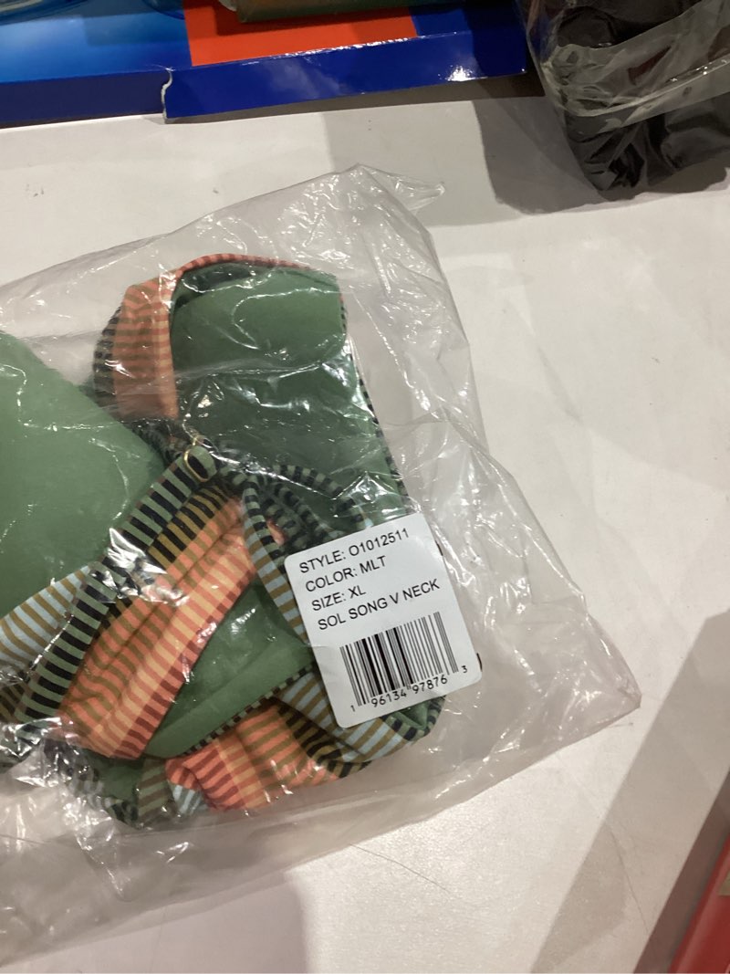 Volcom Women's Standard Sol Song V Neck Bikini Top, Multi