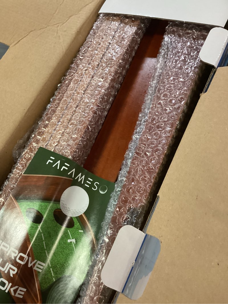 Condition photo showing New/Like New for Golf Putting Mat, Putting Green Indoor with Ball Return - Golf Training Equipment for Christmas, Golf Practice Aid for Home Office, Portable Putting Training Mat for Men