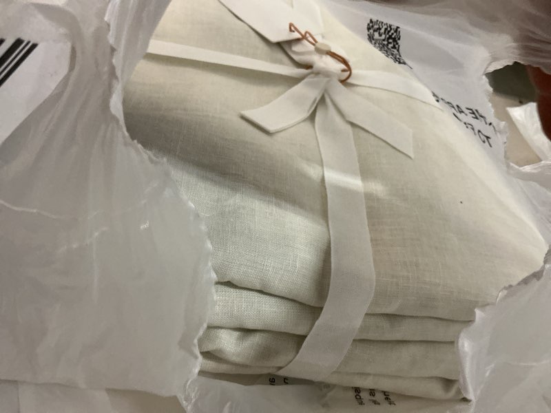 Condition photo showing Good Condition for european linen true blackout curtain, 96x96, ivory