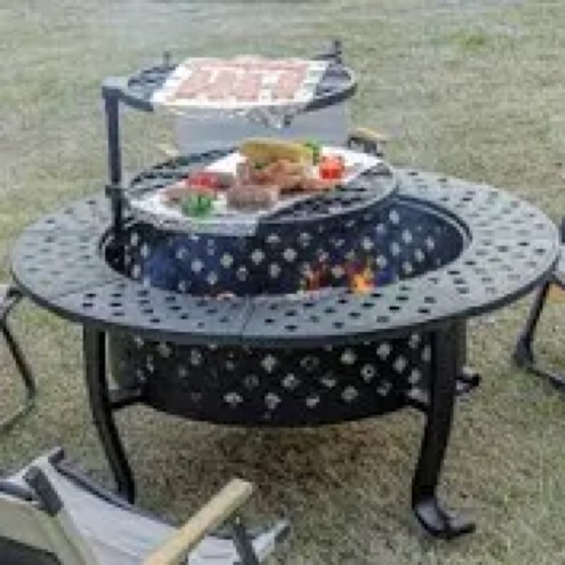 Guntars 36/ 42 inch Wood Burning Fire Pit with Lid & Grill