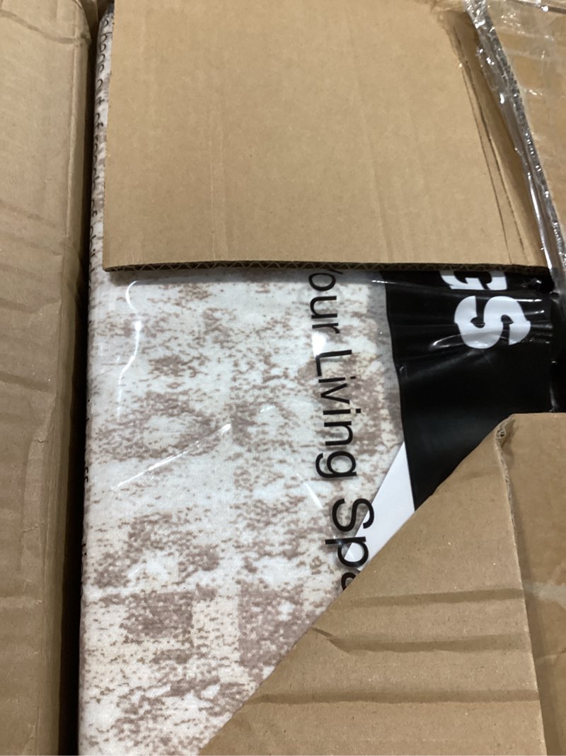 Condition photo showing Good Condition for soalmost washable area rug 8x10, large soft rugs for living room vintage beige carpet 8x10 area rugs for bedroom dining room non-slip stain resistant under table rug beige 8' x 10' (rectangular)