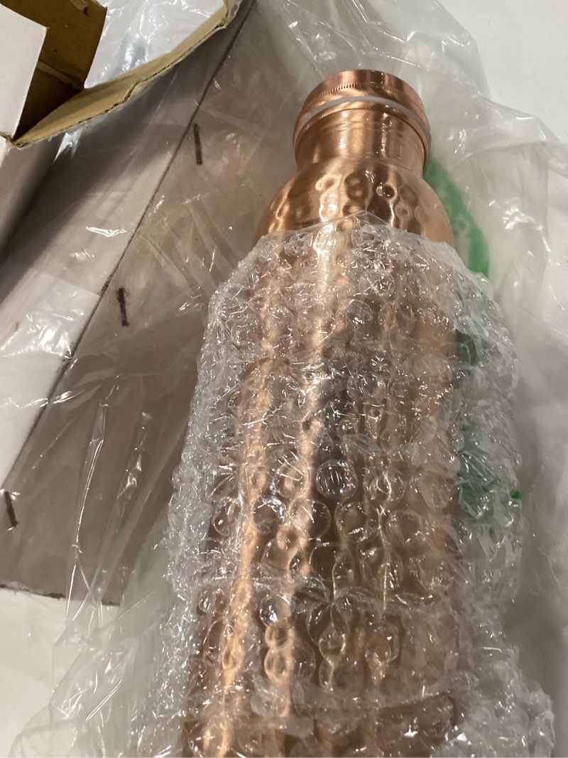 Condition photo showing As Is for pure copper water bottle, drink ware set, capacity 1000 ml(34 oz), set of 2 (hammered & plain) | drink ware set, 1000 ml capacity, 34 oz 9g-5pu5-zkr3