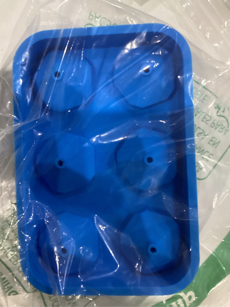 Condition photo showing As Is for d20 dice ice mold, make 6 dice ice cubes at once | unique gift ideas for ttrpg lovers or casual gatherings | silicone dice ice cube molds for cocktails, bourbon & party drinks