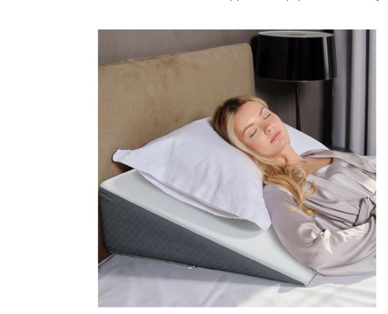 kolbs bed wedge pillow for sleep apnea, fsa eligible acid reflux, and back pain relief, with chic jacquard cover - headboard wedges for sleeping (standard width 7.5" height)