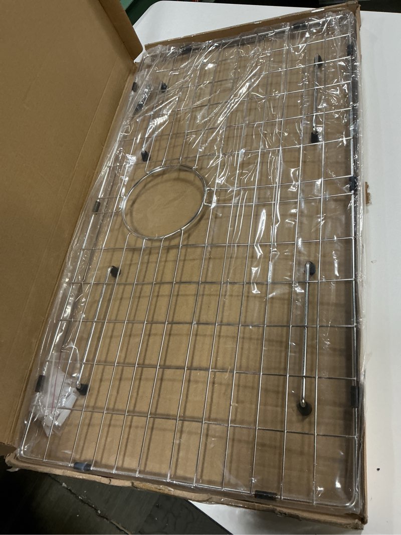 Condition photo showing Good Condition for 27-9/16" x 14-9/16" Sink Protector, Rear Drain with Corner Radius 3/16", Sink Grid - Rear Drain for Single Bowl Kitchen Sinks 27-9/16" x 14-9/16 Rear Drain