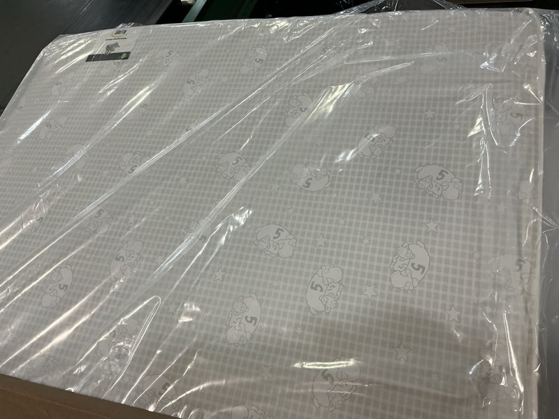 Condition photo showing New/Like New for serta perfect slumber dual sided crib and toddler mattress - waterproof - hypoallergenic - premium sustainably sourced fiber core -greenguard gold certified (non-toxic) -7 year warranty - made in usa