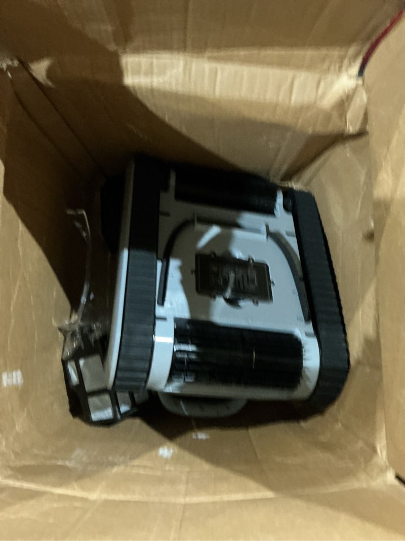 Condition photo showing As Is for pool vacuum for inground pools & above ground pool, cordless robotic pool cleaner with 180w brushless motor, 3-hour runtime, wall-climbing pool robot scrubber for pools up to 2150 sq.ft. gray
