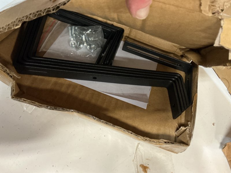 Condition photo showing New/Like New for adjustable planter box brackets,enhanced bottom support,universal outdoor hanging brackets,flower box brackets for fence railings, windowsill, patio, garden,balcony. (black) black 4