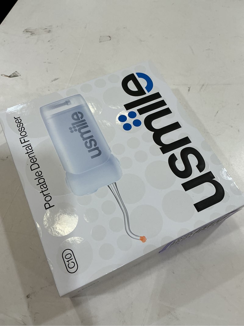 Condition photo showing New/Like New for usmile c10 portable water flosser for travel – 95-day battery, 4 modes, 360° nozzle, 180ml tank, ipx7 waterproof, dentist-recommended for braces, implants & sensitive gums (blue)