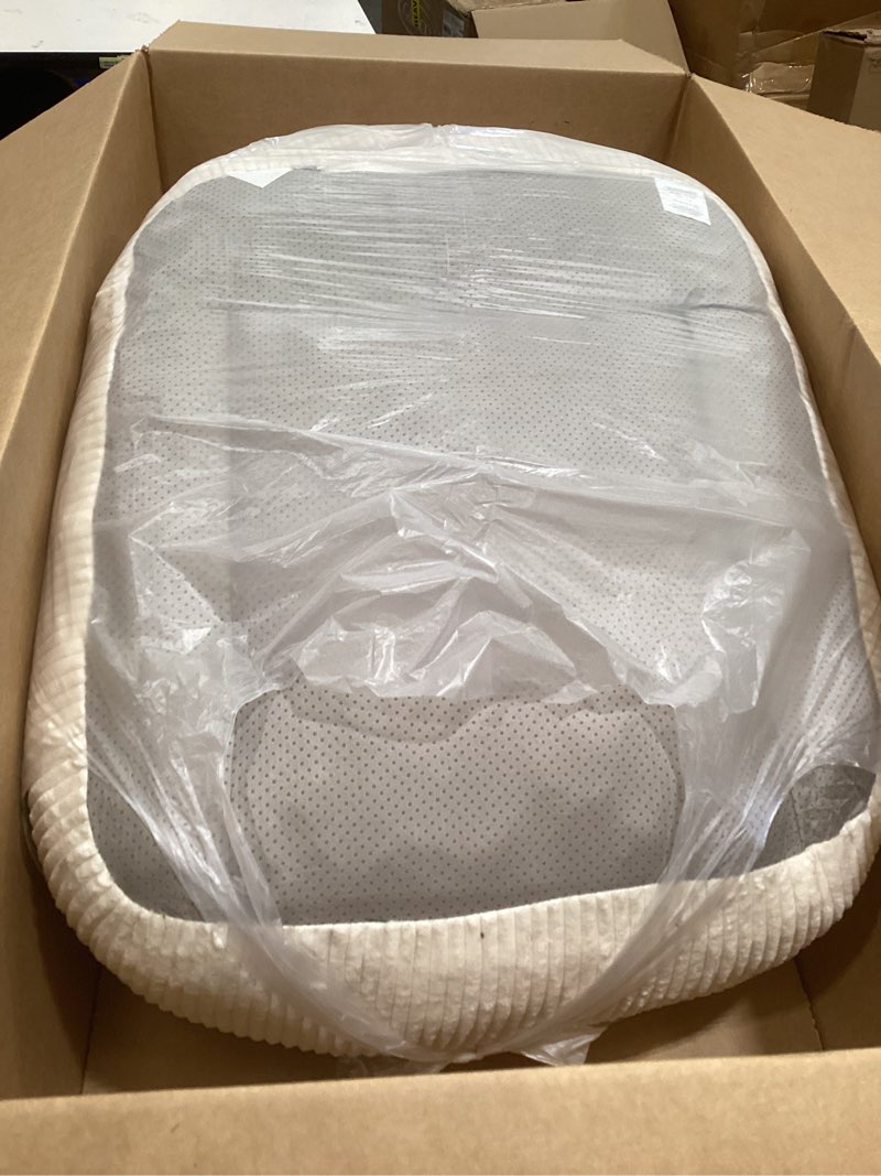 Condition photo showing As Is for bean bag chairs for kids with armrests, comfy kids bean bag chair, stuffed toddler bean bag sofa for boys and girls, small bean bags for with pocket, floor chair for gaming, reading & relaxing, beige beige 25"d x 28"w x 21.6"h