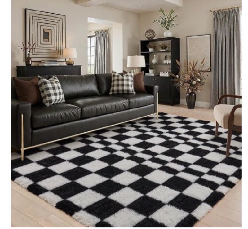 shacos soft cozy fluffy arch pattern high low pile area rugs 6'x9' large non slip washable modern ge ( similar 