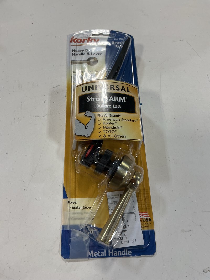Condition photo showing Good Condition for Korky 6094BP StrongARM Tank Lever, Universal to Fit Front Angled Side Left and Right Mount Toilets, Brushed Gold, Simple Style Simple Style Brushed Gold