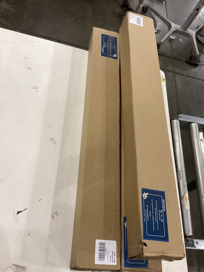 Condition photo showing New/Like New for Joydeco No Drill Blackout Shades, Free-Stop Cordless Roller Shades, UV Protection, Thermal Insulated Blinds for Indoor Windows, Easy Install Window Blinds for Home and Office (Grey, 28" W X 75" H) Light Grey (No Drill) 28"W x 75"H