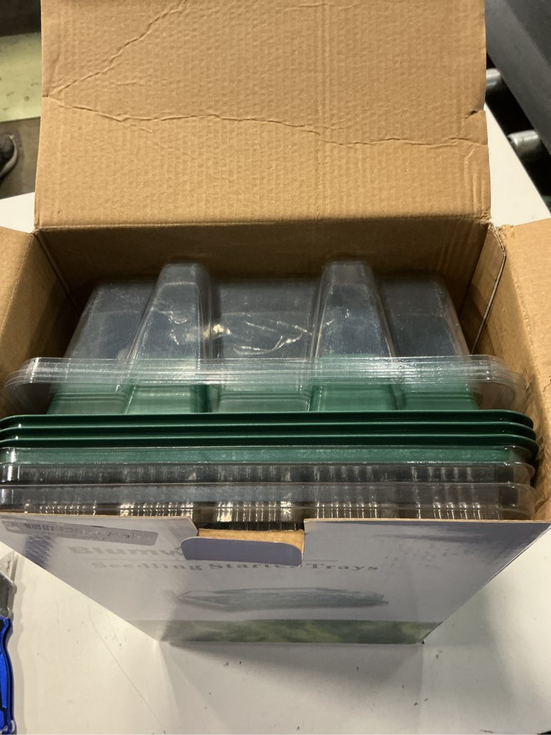 Condition photo showing Good Condition for blumway seed starter tray with grow light, humidity dome, 3 pack 120 cells | seedling tray kit with vented dome & drainage holes, adjustable brightness plant germination trays, indoor plant starter kit