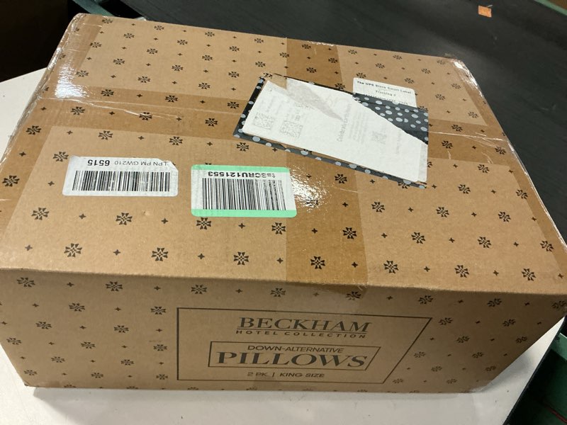 Condition photo showing New/Like New for beckham hotel collection bed pillows king size set of 2 - down alternative pillow for back, stomach or side sleepers