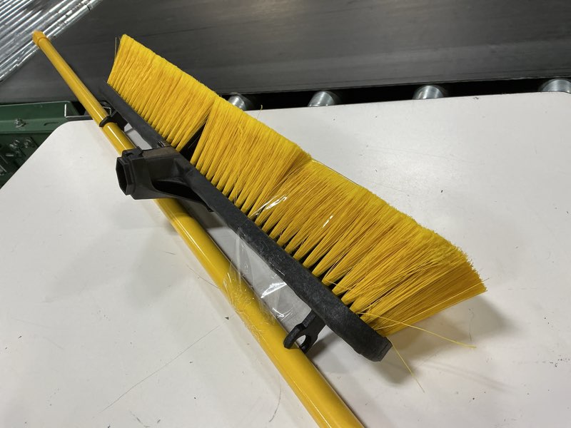 Condition photo showing As Is for quickie bulldozer 24-in poly fiber multi-surface push to center push broom