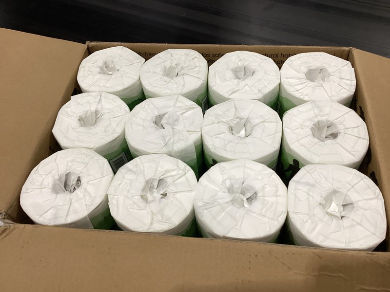 Condition photo showing New/Like New for gaias premium and soft organic bamboo toilet paper | 24 mega rolls, 3 ply, 370 sheets | fsc certified, pfas & bpa free, eco-friendly, sustainable tissue - plastic free, septic safe, vegan