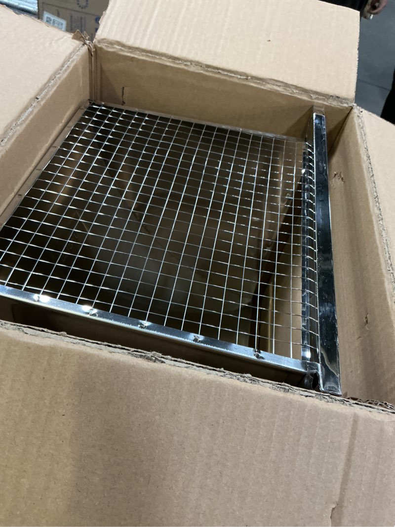 Condition photo showing As Is for MYOYAY 8 inch 304 Stainless Steel Exhaust Hood Vent Cap Outdoor Wall Vent Cover Outlet Exhaust Vent Duct Cover with Mesh Screen