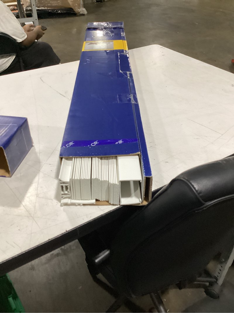 Condition photo showing Good Condition for levolor trim+go 2-in slat width 47-in x 48-in cordless white faux wood room darkening horizontal blinds