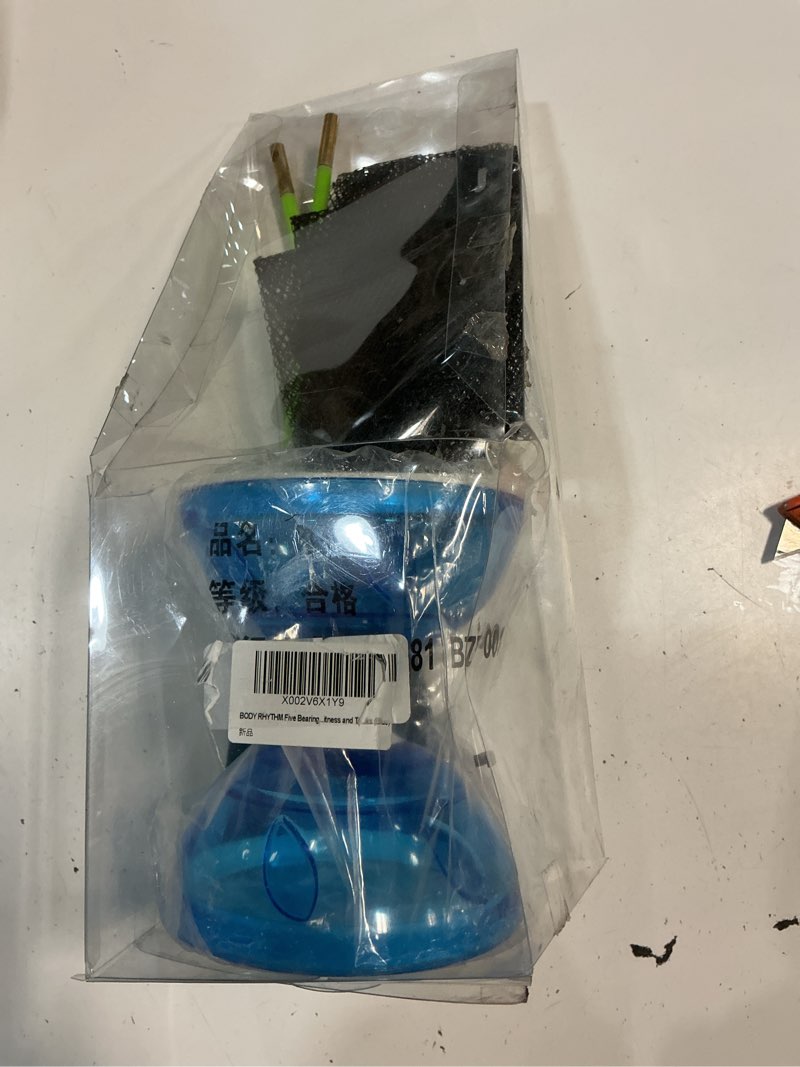 Condition photo showing As Is for bodyrhythm five bearings chinese diabolo yoyo set with fiberglass sticks, adjustable strings for all ages - best for fitness and tricks (blue)