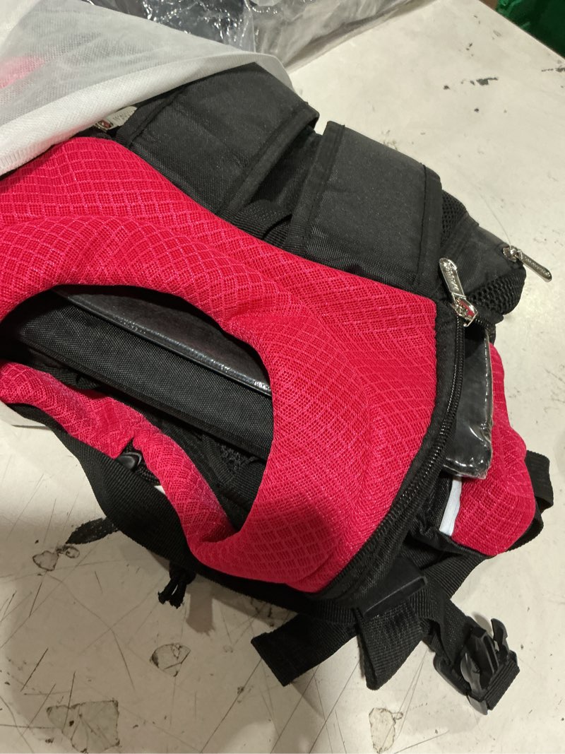 Condition photo showing Good Condition for woyyho pet dog carrier backpack, ventilated mesh small dog front backpack | breathable puppy back pack, with safety belt, storage pockets, for travel hiking cycling outdoor adventures, rethink pink, m rethink pink medium(5-9lbs)