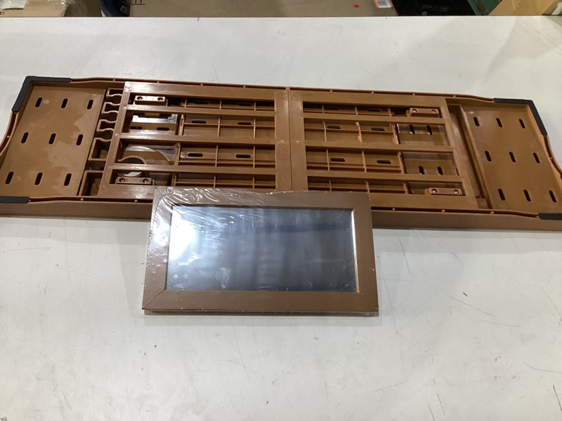 Condition photo showing Good Condition for bathtub tray, retractable bathtub rack for bathtub, sturdy and waterproof home spa, favored gift by lady teak color