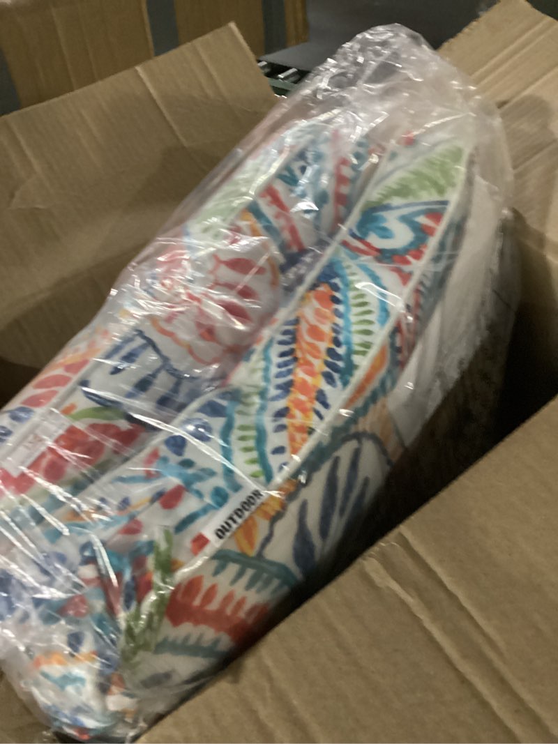 Condition photo showing New/Like New for jmgbird outdoor chair cushions set - waterproof 19"x19" deep seat & back cushions with ties, uv resistant paisley pattern patio furniture cushions paisley pattern 19"×19"