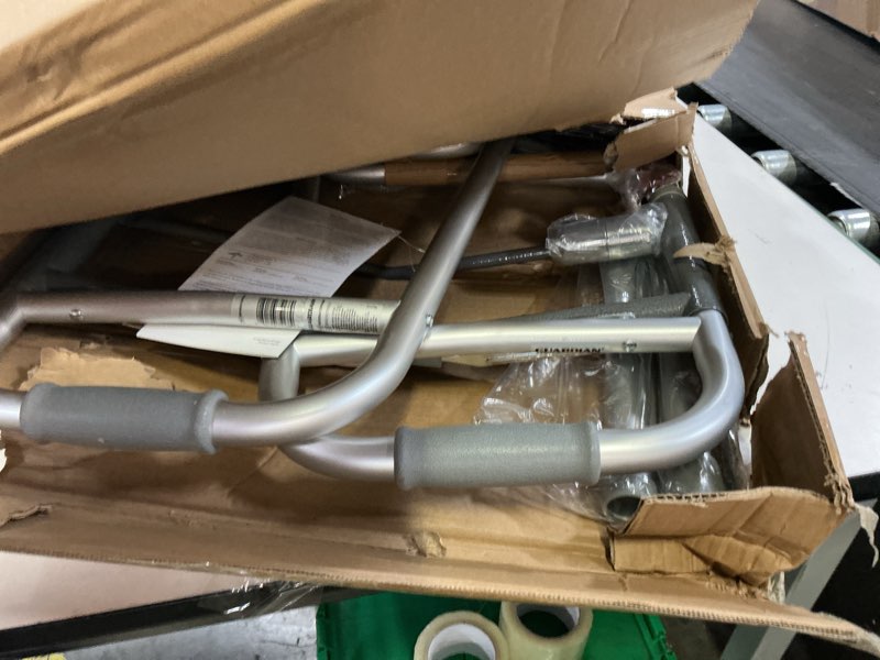 Condition photo showing Good Condition for medline two-button folding walker for seniors, 5" wheels, 32.5" to 38.5" height, 300-lb. capacity metallic 1 count (pack of 1)