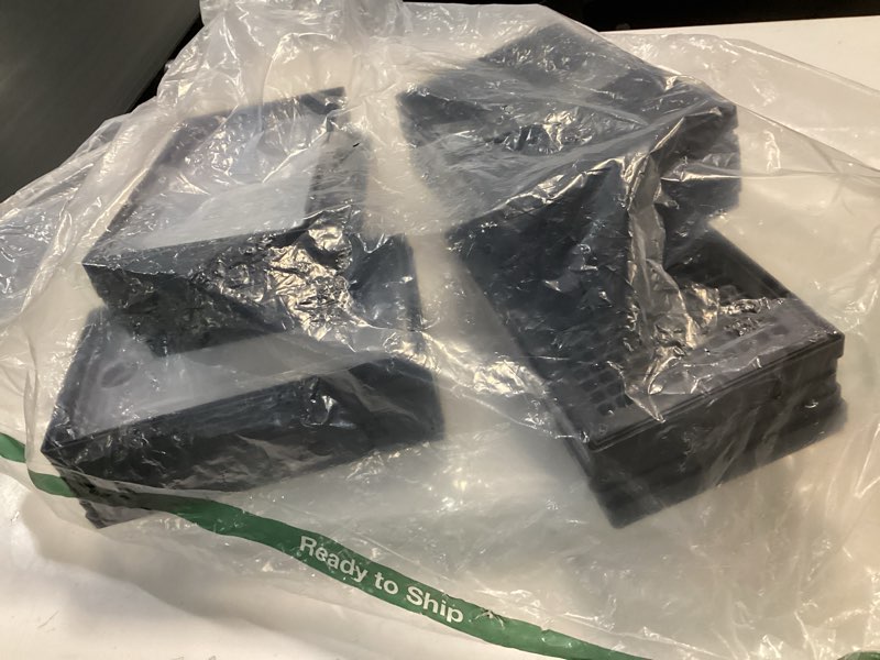 Condition photo showing As Is for Kuject Large Shoe Organizers Storage Boxes for Closet, 12 Pack Clear Plastic Stackable Storage Bins with Lids, Under Bed Shoe Containers for Entryway, Drop Front, Fit up to Women's Size 10,Black