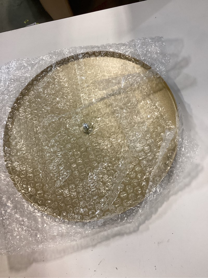 Condition photo showing Good Condition for set of 3 gold cake stands, metal round cake holder dessert pie pizza display stand 8" 10" 12" serving tray decoration for wedding celebration party birthday baby shower