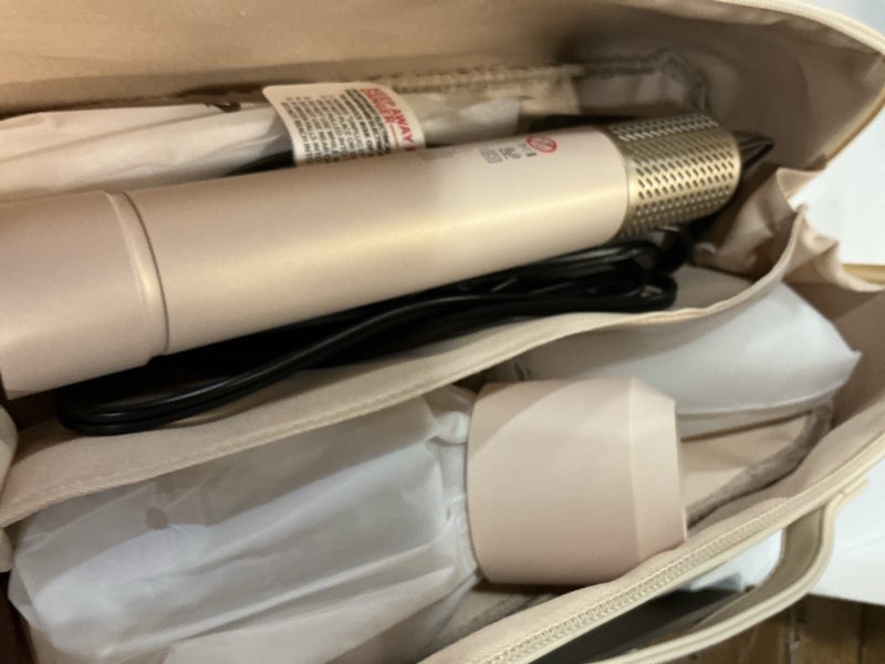 Condition photo showing Good Condition for 5 in 1 multi hot air styler wrap, 110,000 rpm high-speed hair dryer brush with auto wrap curlers & blow dryer brush with travel case, fast drying & frizz-free styling, no heat damage for women ivory white & champagne gold