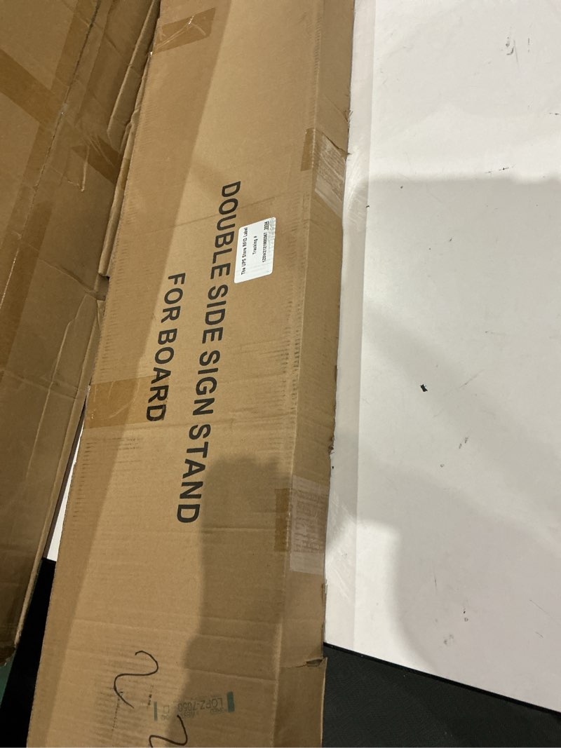 Condition photo showing New/Like New for Poster Stand Heavy Duty - Double-Sided Poster Stands for Display Board Foam Signage, 4-Pack Adjustable Floor Standing Sign Holder Height up to 80 Inch, Fit Retail Events Business Wedding 13.2" Base (5.3 lb) - 4 Pack