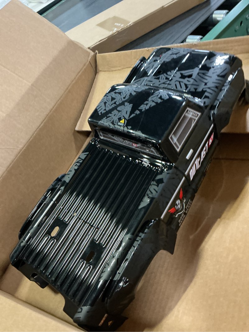 Condition photo showing Good Condition for arrma 1/8 painted decaled trimmed body, black : outcast 6s blx, ara406160