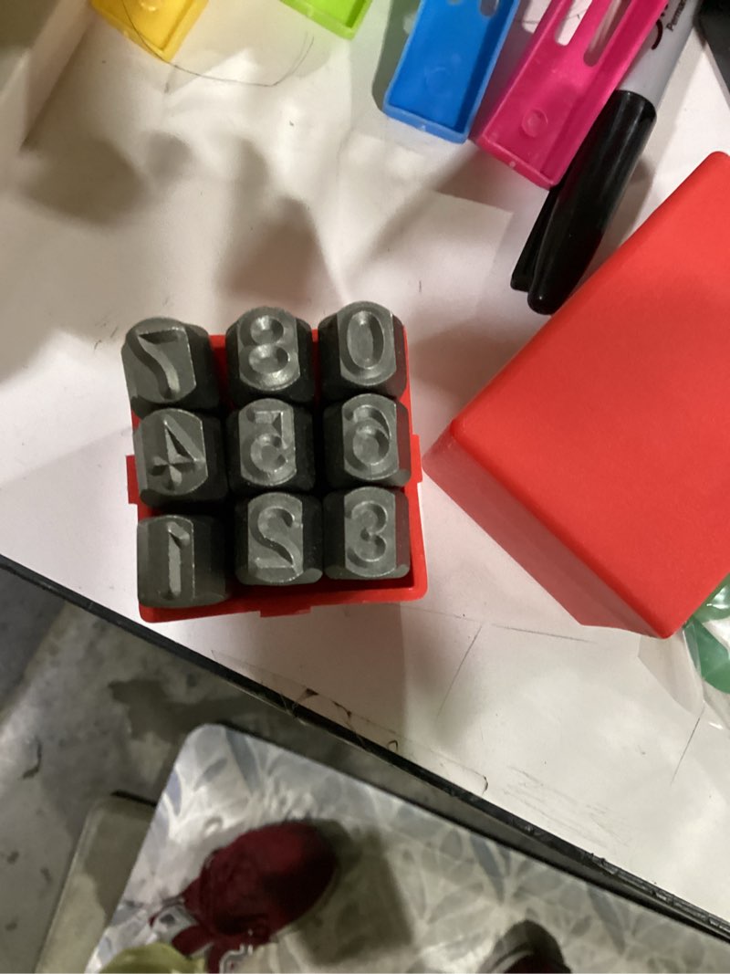 Condition photo showing Good Condition for 9pcs heavy duty steel stamp uppercase numbers 5/16 8mm hand stamping serial mark code alphabet punch kit for jewelry metal sheet plate mold die making 8mm number