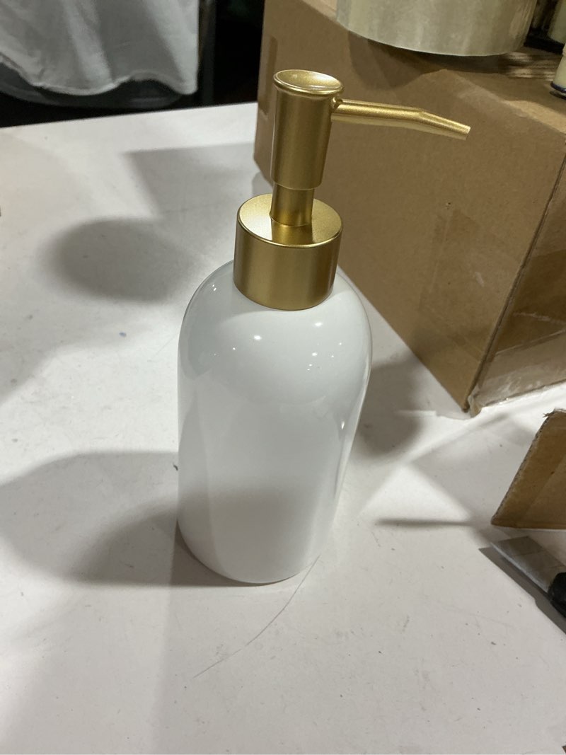 Condition photo showing Good Condition for natheeph 14oz ceramic soap dispenser ceramic soap pump dispenser can fill liquid for bathroom/kitchen (white)
